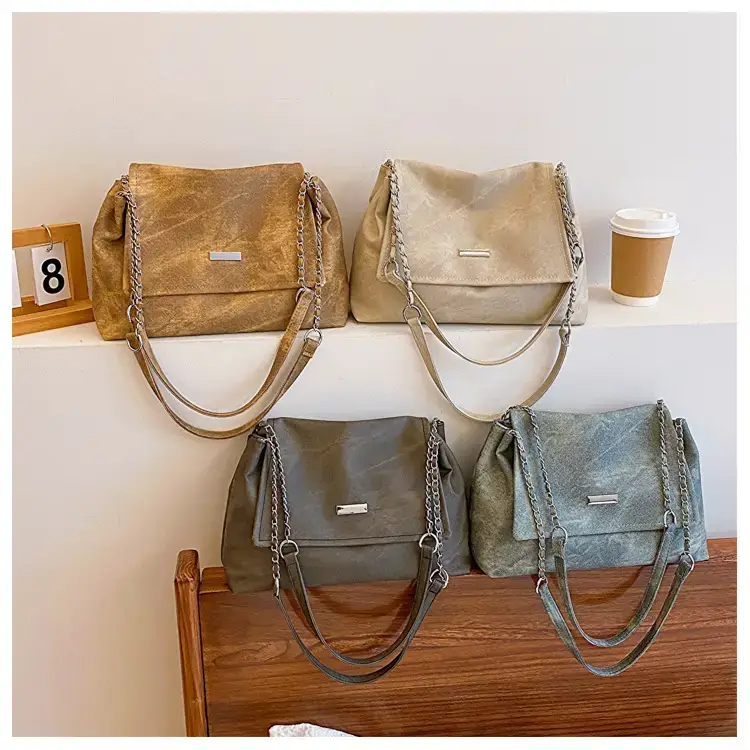 Korean Style Women's Grey Chain Shoulder Bag 2024 Winter — feature 23