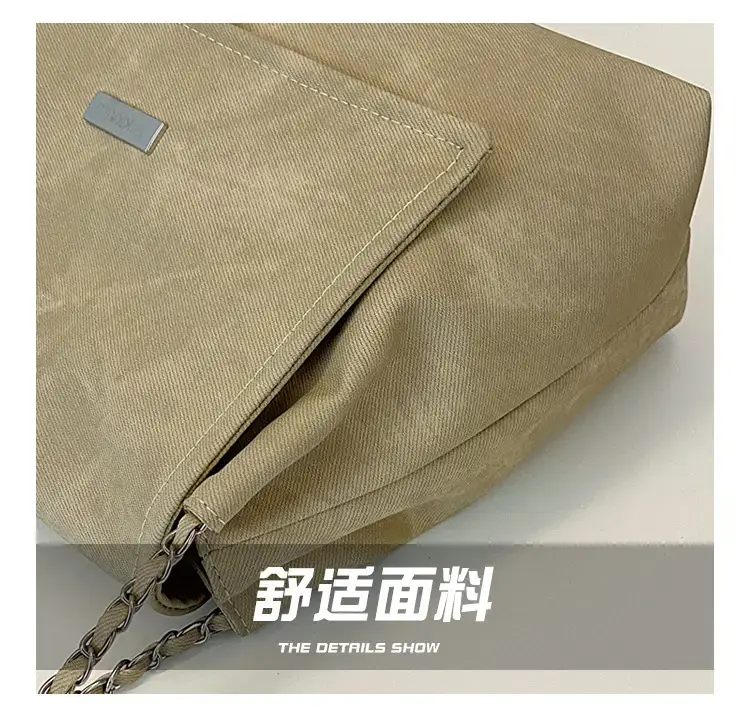 Korean Style Women's Grey Chain Shoulder Bag 2024 Winter — feature 3