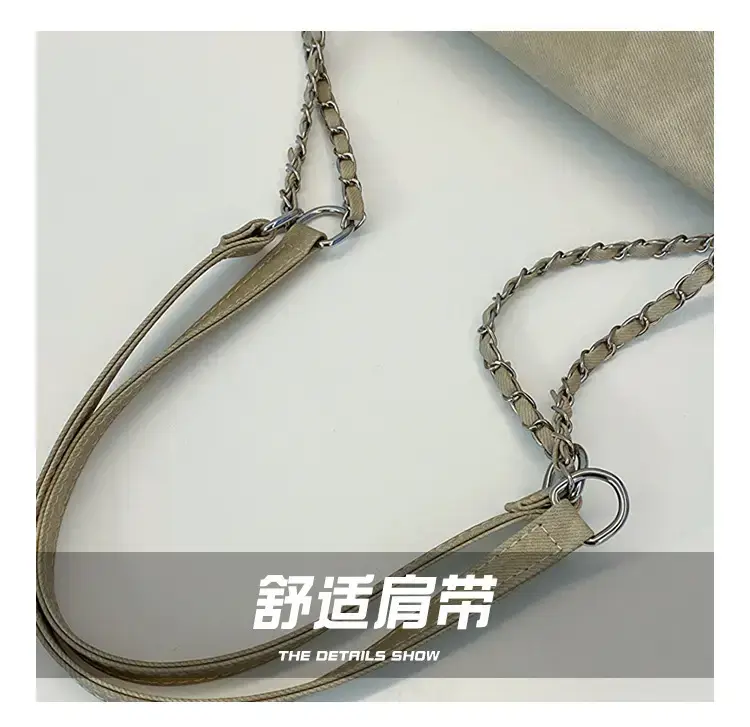 Korean Style Women's Grey Chain Shoulder Bag 2024 Winter — feature 4
