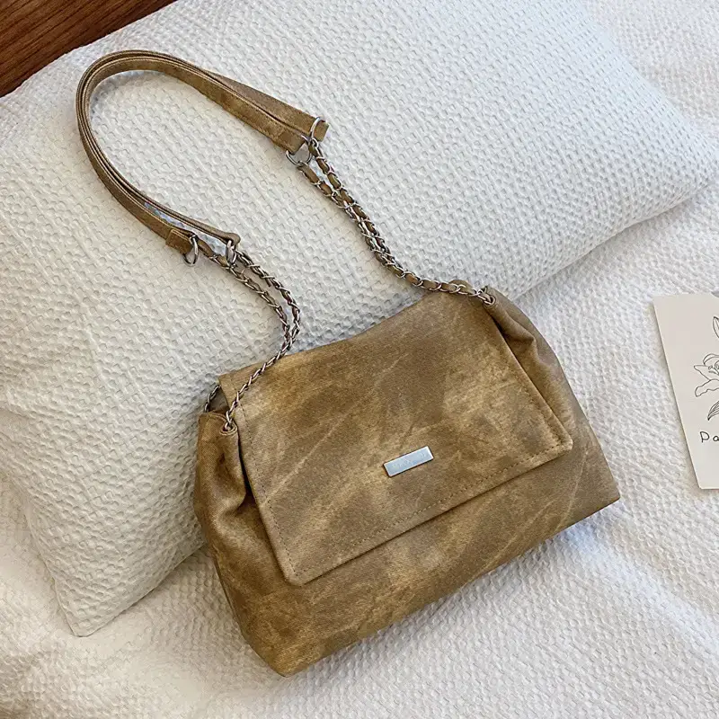 Korean Style Women's Grey Chain Shoulder Bag 2024 Winter - Image 3