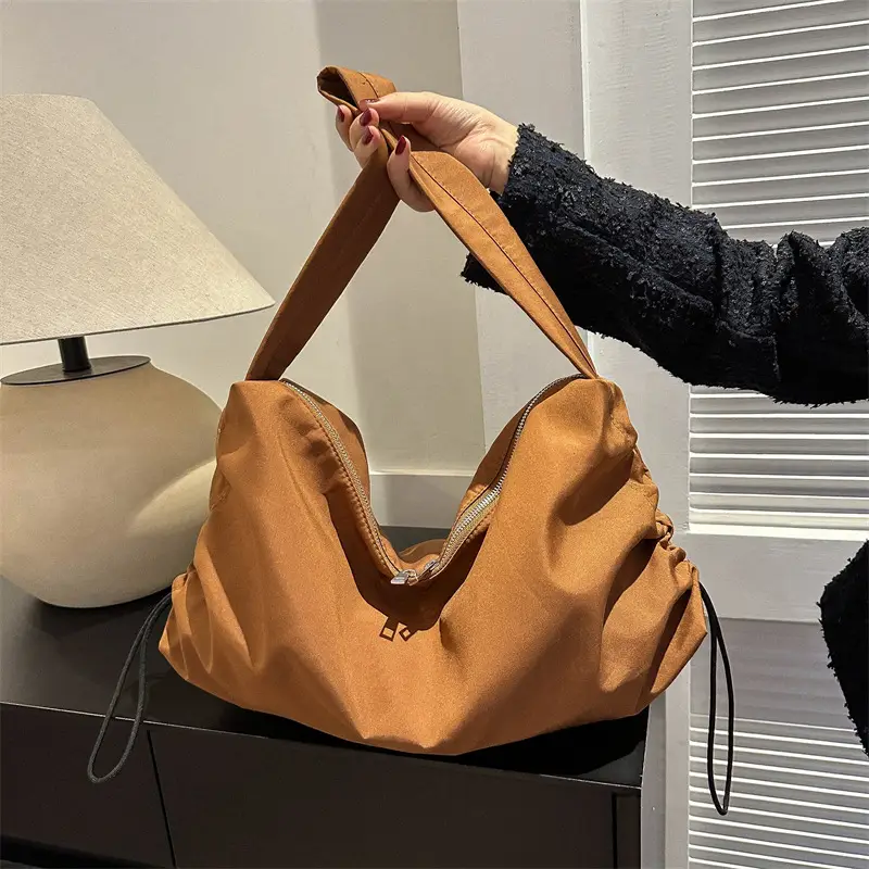 Black Nylon Shoulder Bag for Women 2024 Winter - Image 6