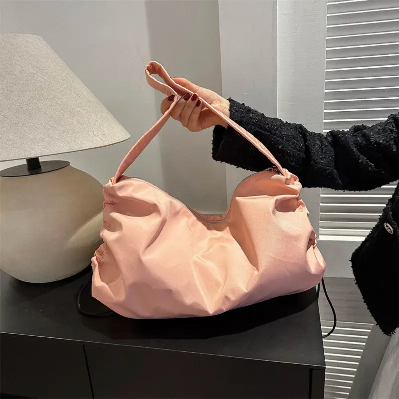 Black Nylon Shoulder Bag for Women 2024 Winter - Image 8