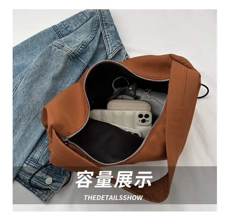 Black Nylon Shoulder Bag for Women 2024 Winter — feature 5