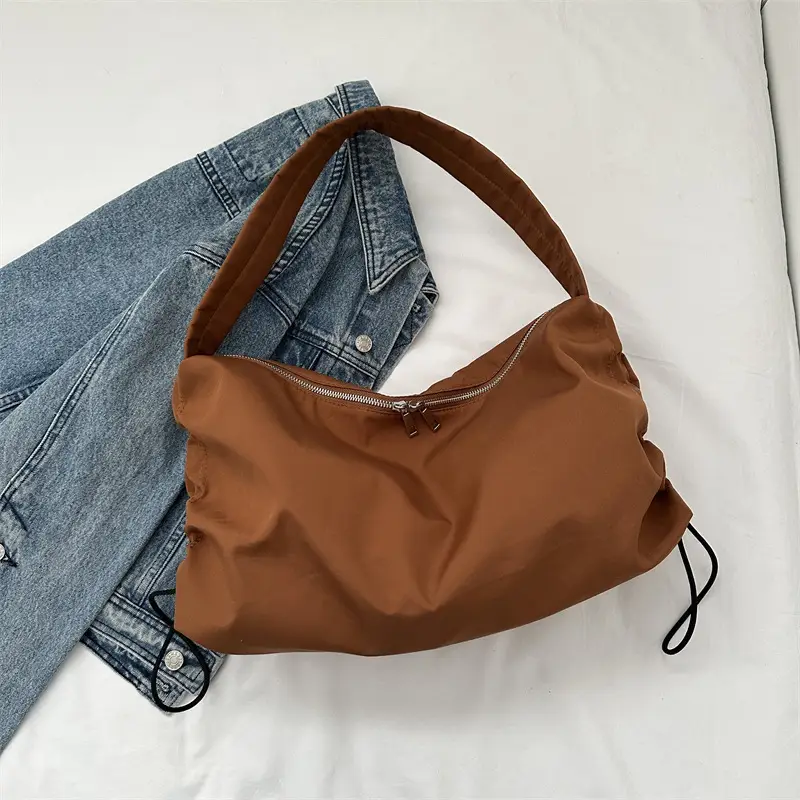 Black Nylon Shoulder Bag for Women 2024 Winter - Image 5