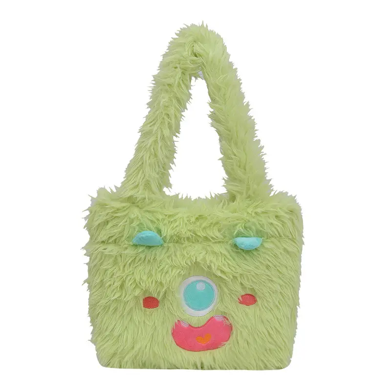 Cute Monster Plush Heart Bag for Girls Large Capacity - Image 10