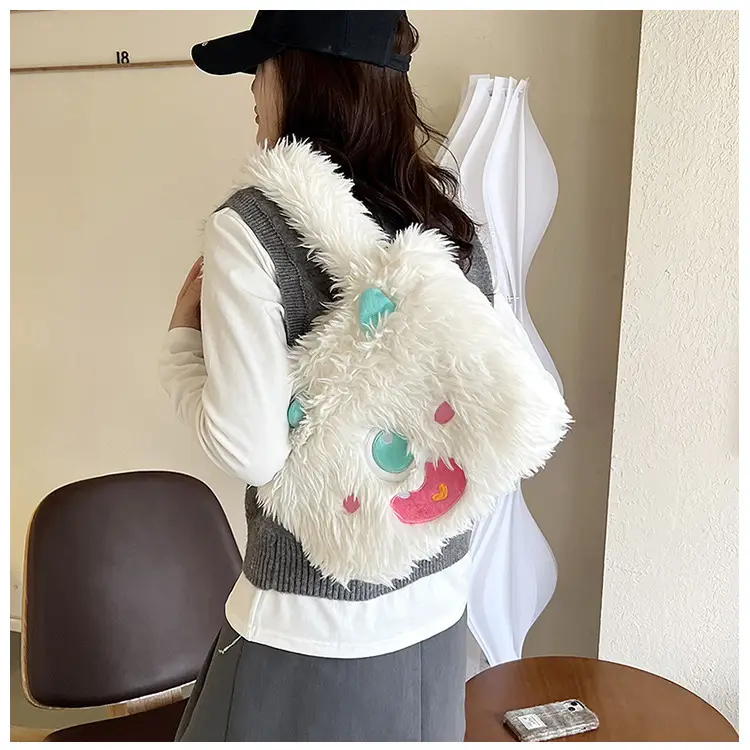 Cute Monster Plush Heart Bag for Girls Large Capacity — feature 11