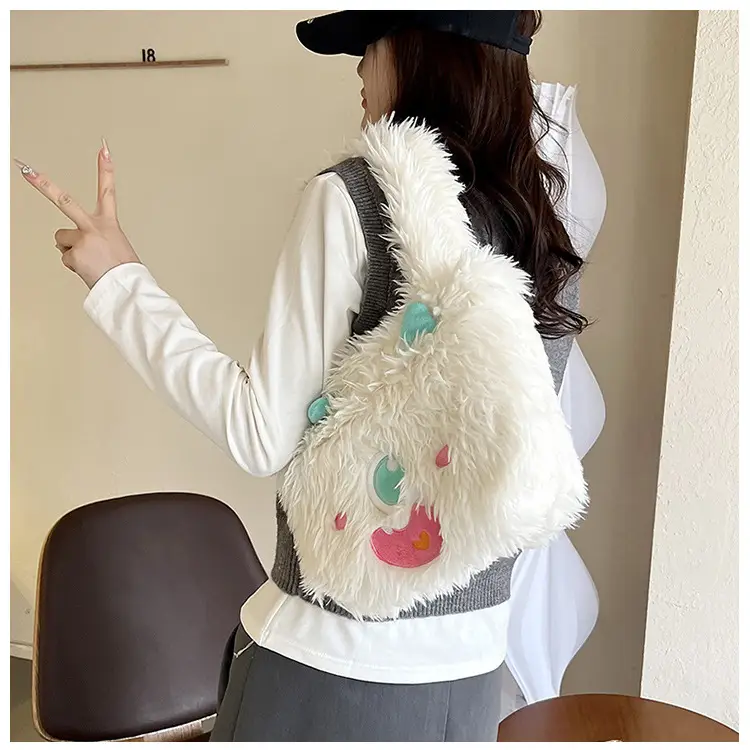 Cute Monster Plush Heart Bag for Girls Large Capacity — feature 12