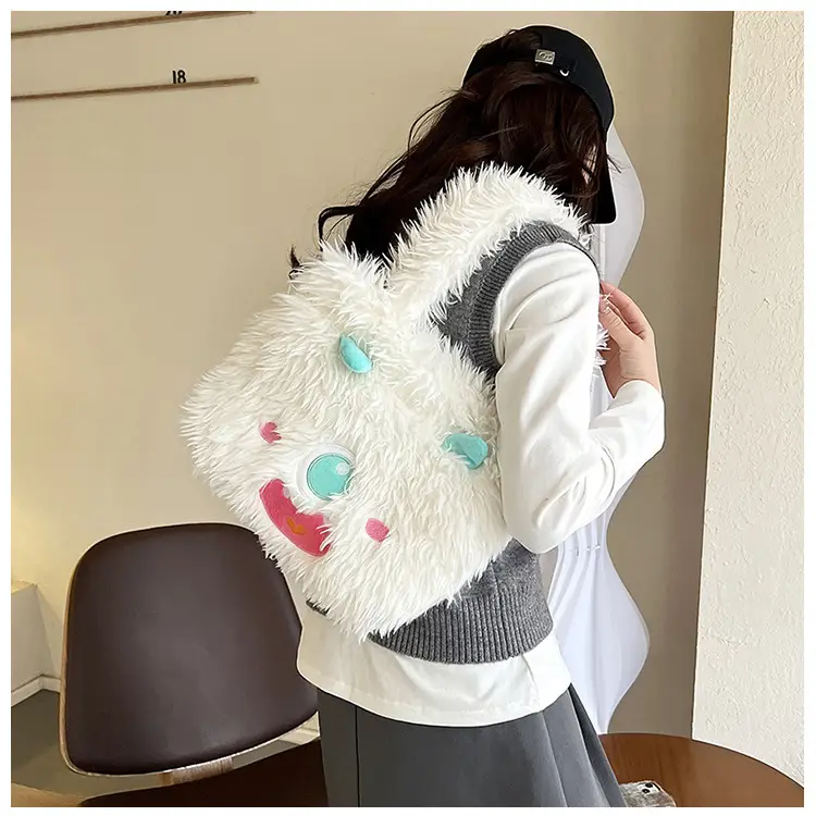 Cute Monster Plush Heart Bag for Girls Large Capacity — feature 13
