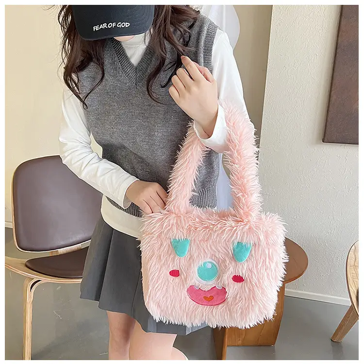Cute Monster Plush Heart Bag for Girls Large Capacity — feature 16