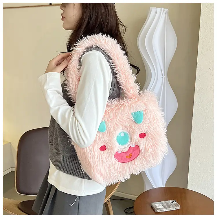 Cute Monster Plush Heart Bag for Girls Large Capacity — feature 17