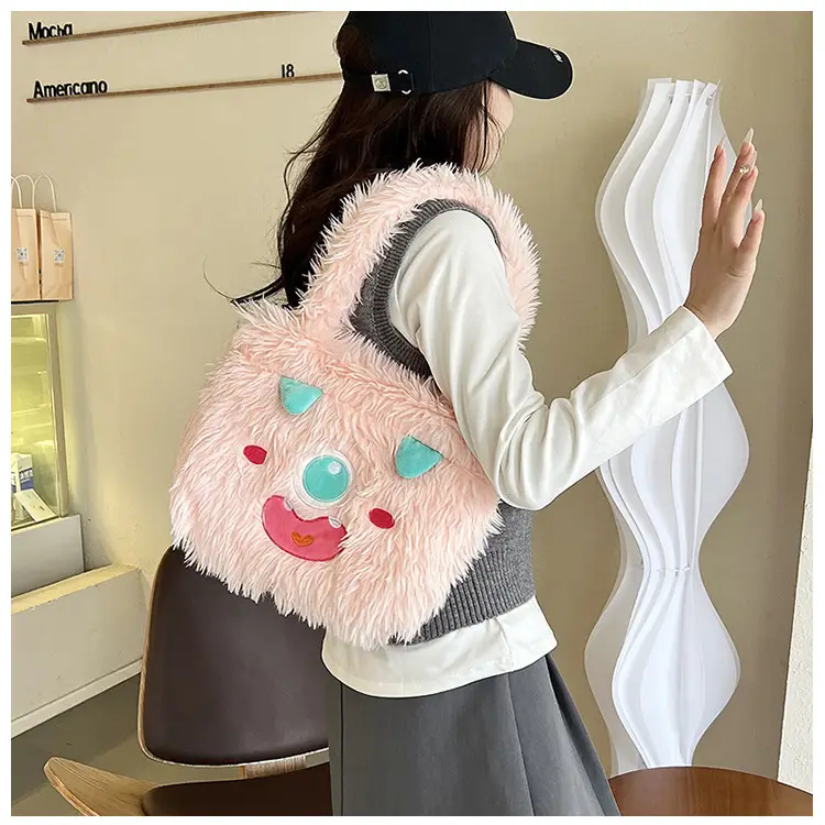 Cute Monster Plush Heart Bag for Girls Large Capacity — feature 21