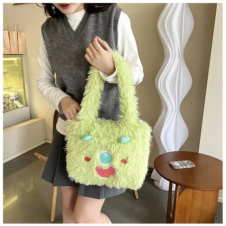 Cute Monster Plush Heart Bag for Girls Large Capacity — feature 22
