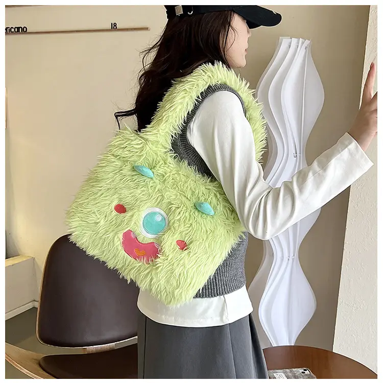 Cute Monster Plush Heart Bag for Girls Large Capacity — feature 25