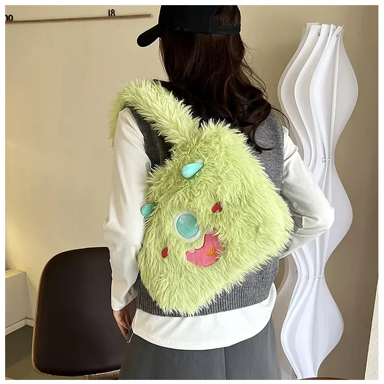 Cute Monster Plush Heart Bag for Girls Large Capacity — feature 26