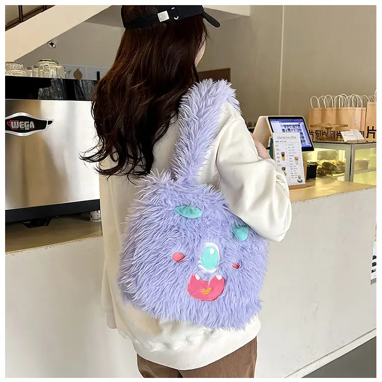 Cute Monster Plush Heart Bag for Girls Large Capacity — feature 29