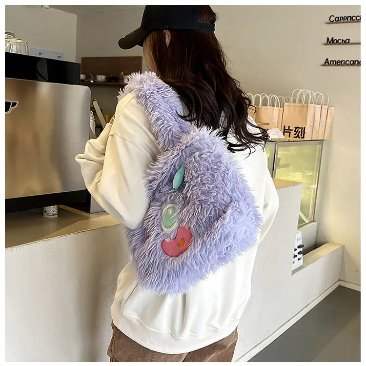 Cute Monster Plush Heart Bag for Girls Large Capacity — feature 31