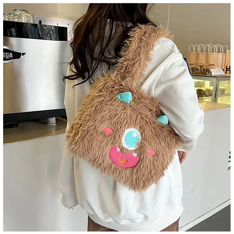 Cute Monster Plush Heart Bag for Girls Large Capacity — feature 36