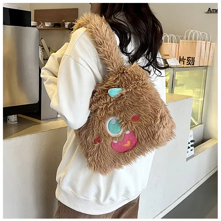 Cute Monster Plush Heart Bag for Girls Large Capacity — feature 38