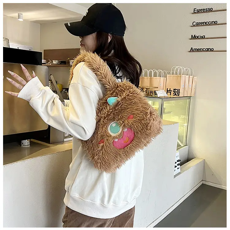 Cute Monster Plush Heart Bag for Girls Large Capacity — feature 39