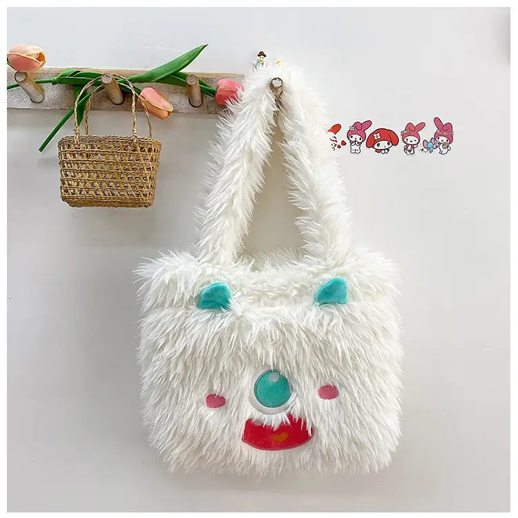 Cute Monster Plush Heart Bag for Girls Large Capacity — feature 40