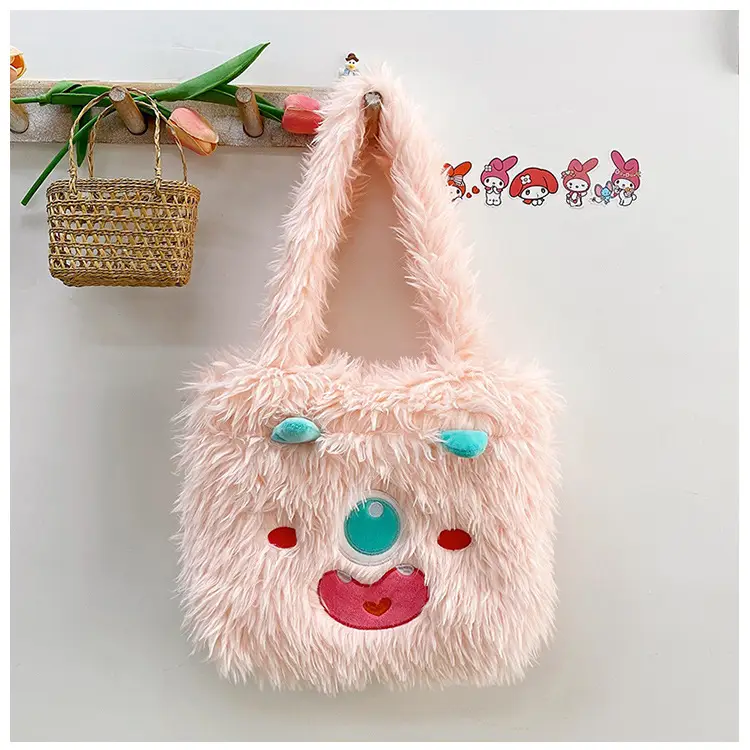 Cute Monster Plush Heart Bag for Girls Large Capacity — feature 41