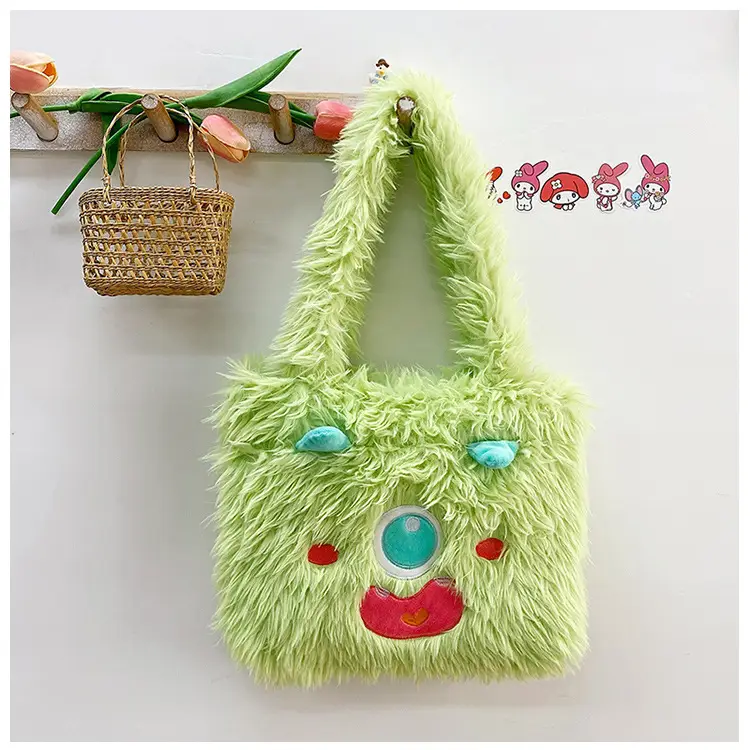 Cute Monster Plush Heart Bag for Girls Large Capacity — feature 42