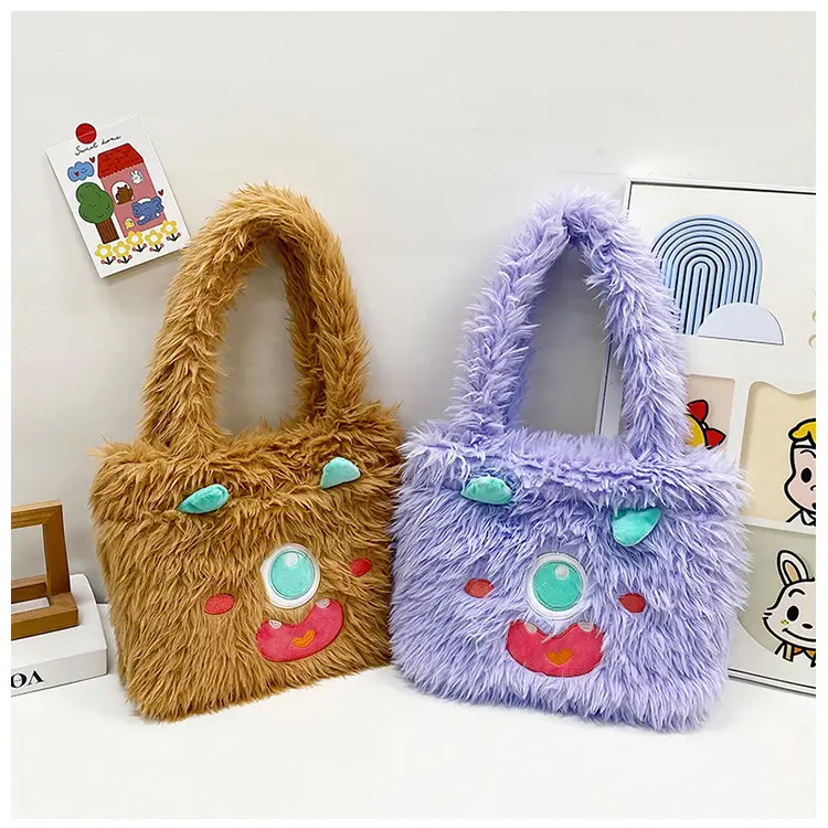 Cute Monster Plush Heart Bag for Girls Large Capacity — feature 46