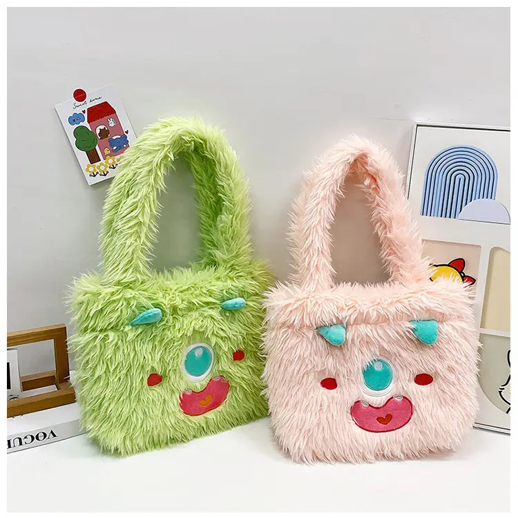 Cute Monster Plush Heart Bag for Girls Large Capacity — feature 47