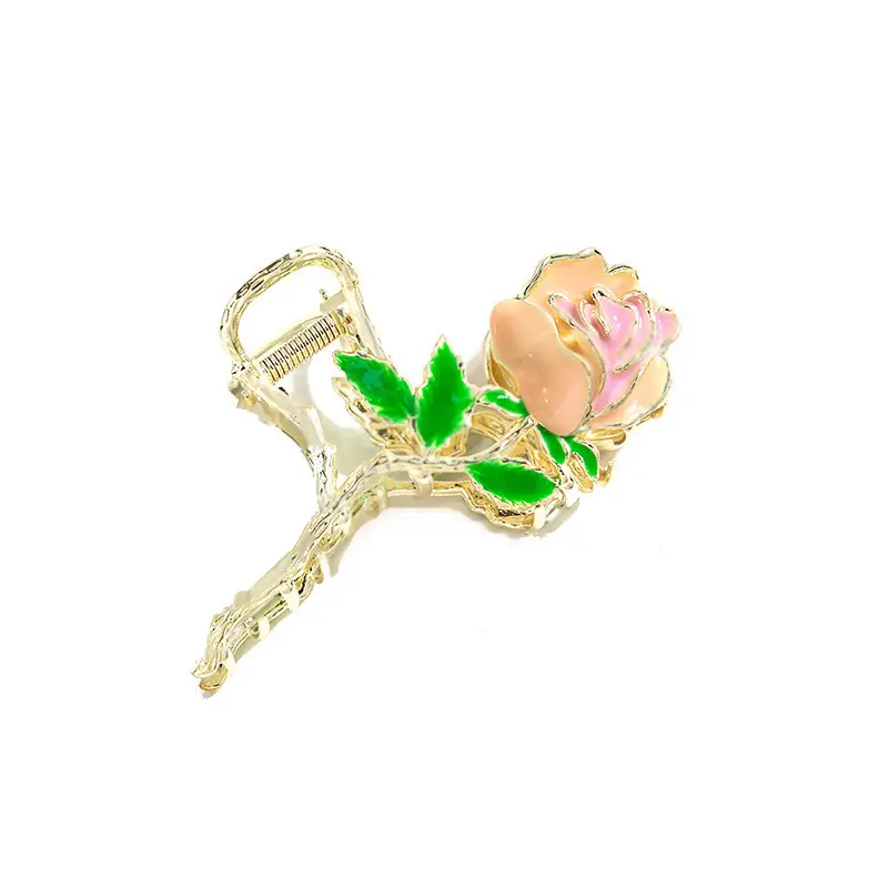 Korean Style Large Rose Metal Hairpin Clip - Image 6