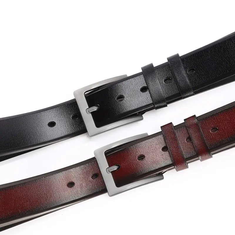 Men's PU Leather Belt with Black Buckle - Image 4