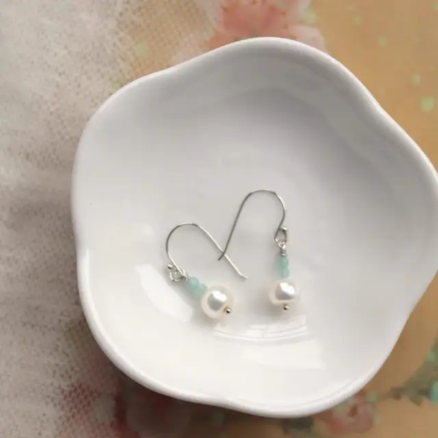 Tianhe Stone Pearl Earrings S925 Silver - Image 2