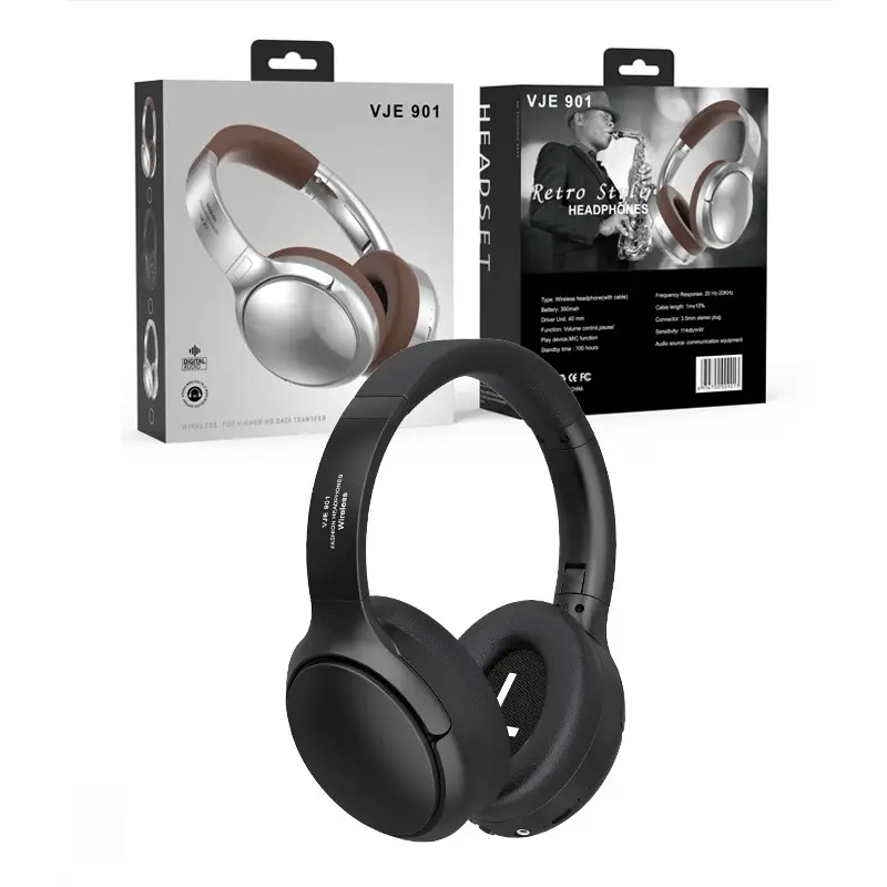 Vje901 Retro Metal Over-Ear Bluetooth Headset - Image 3