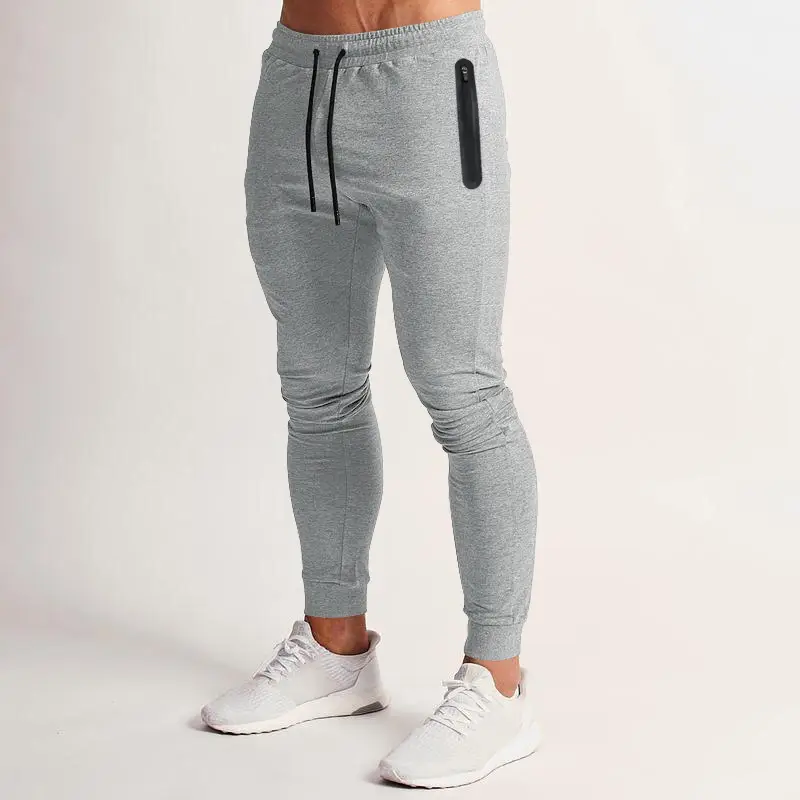Men Grey Stretch Fitness Trousers Casual Spring Summer - Image 8