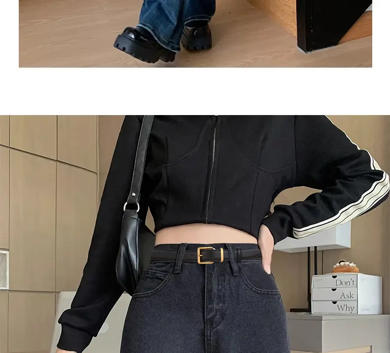 Women's Genuine Leather Belt Black Brown Gold Buckle 25cm — feature 7