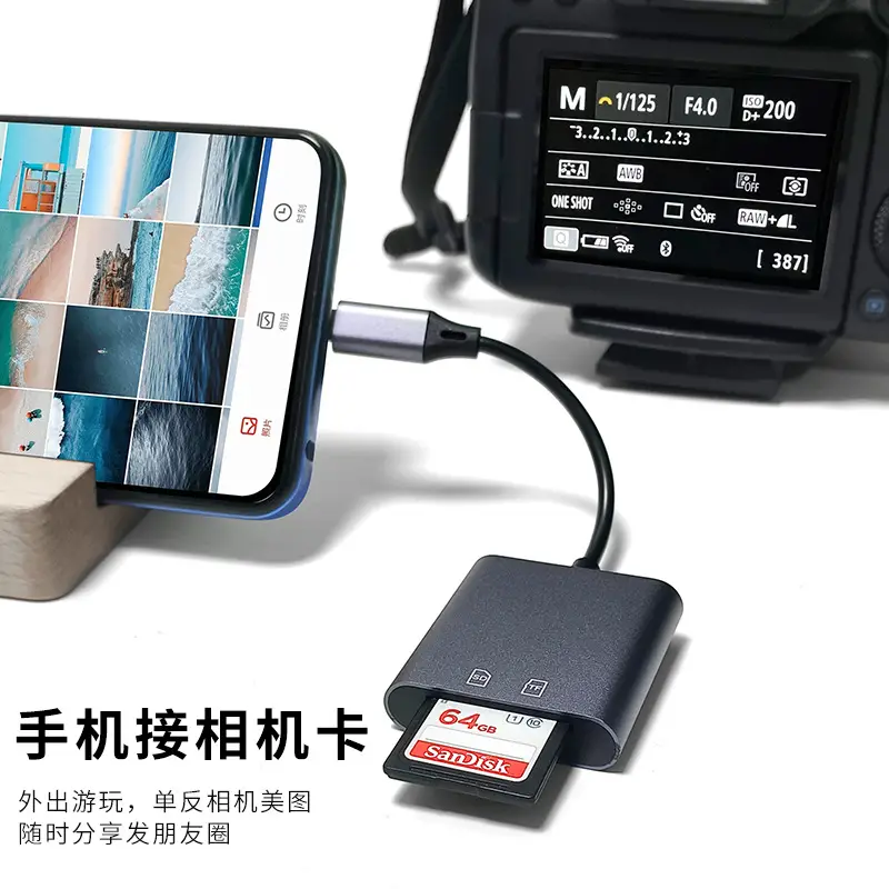 Apple iPhone Camera Tf Memory Card Reader with USB-C