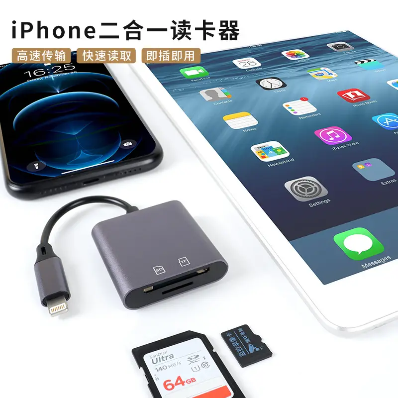 Apple iPhone Camera Tf Memory Card Reader with USB-C