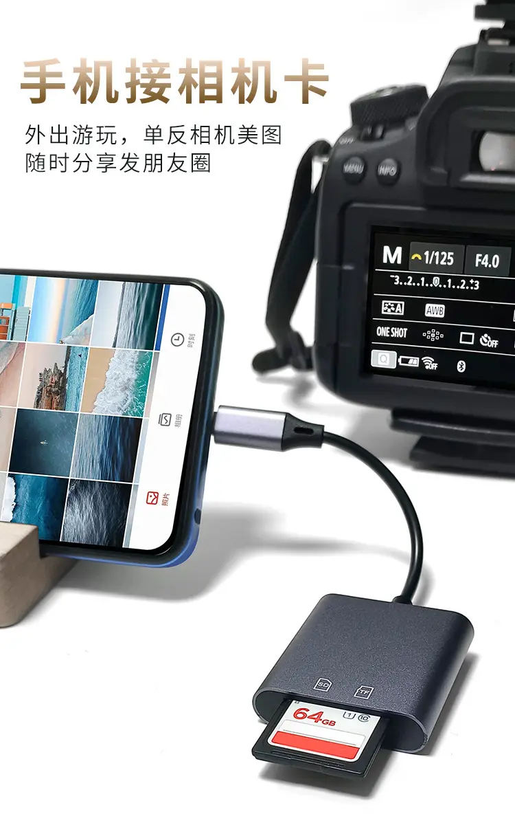 Apple iPhone Camera Tf Memory Card Reader with USB-C — feature 13