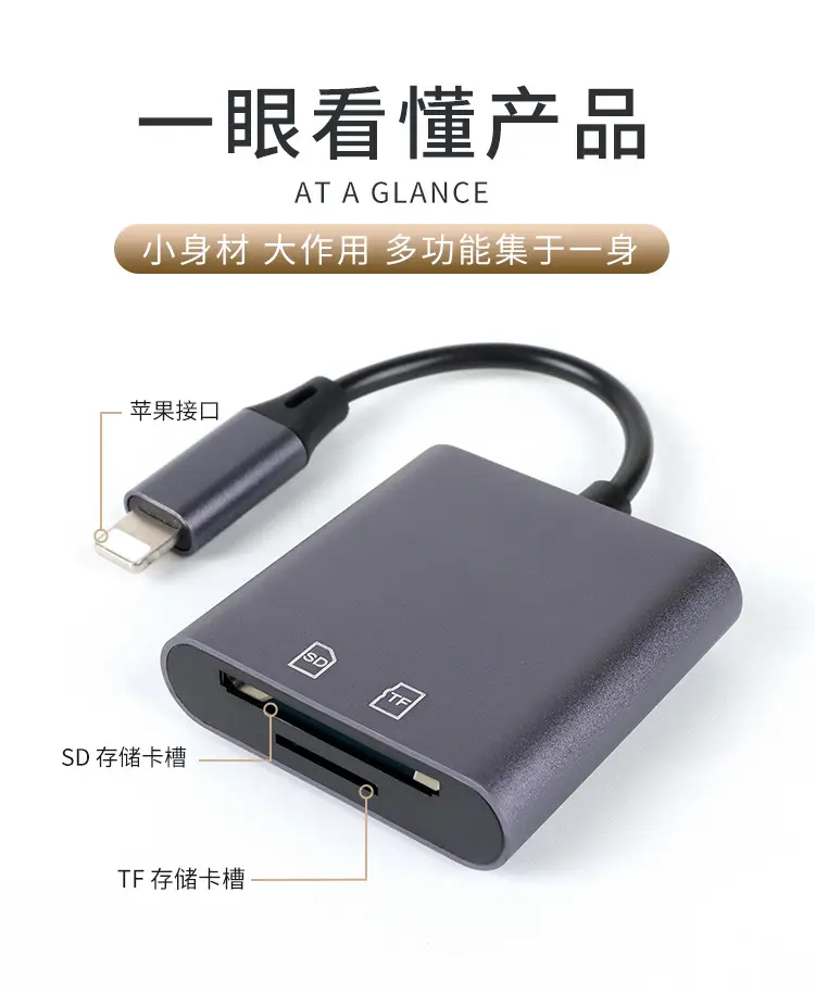 Apple iPhone Camera Tf Memory Card Reader with USB-C — feature 5
