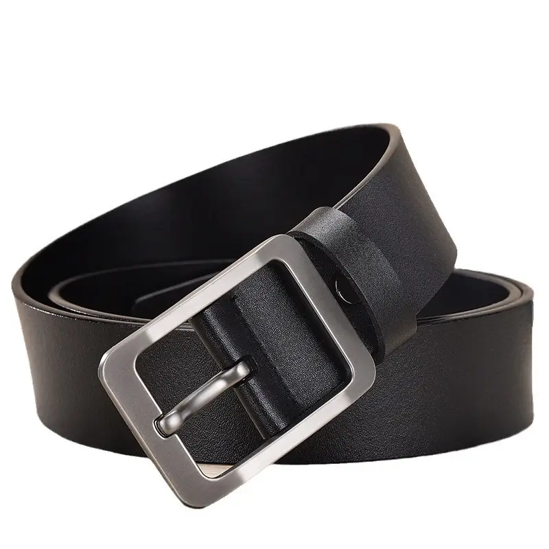 Men's Free Punch Belt Pure Leather Brown Pin Buckle - Image 10