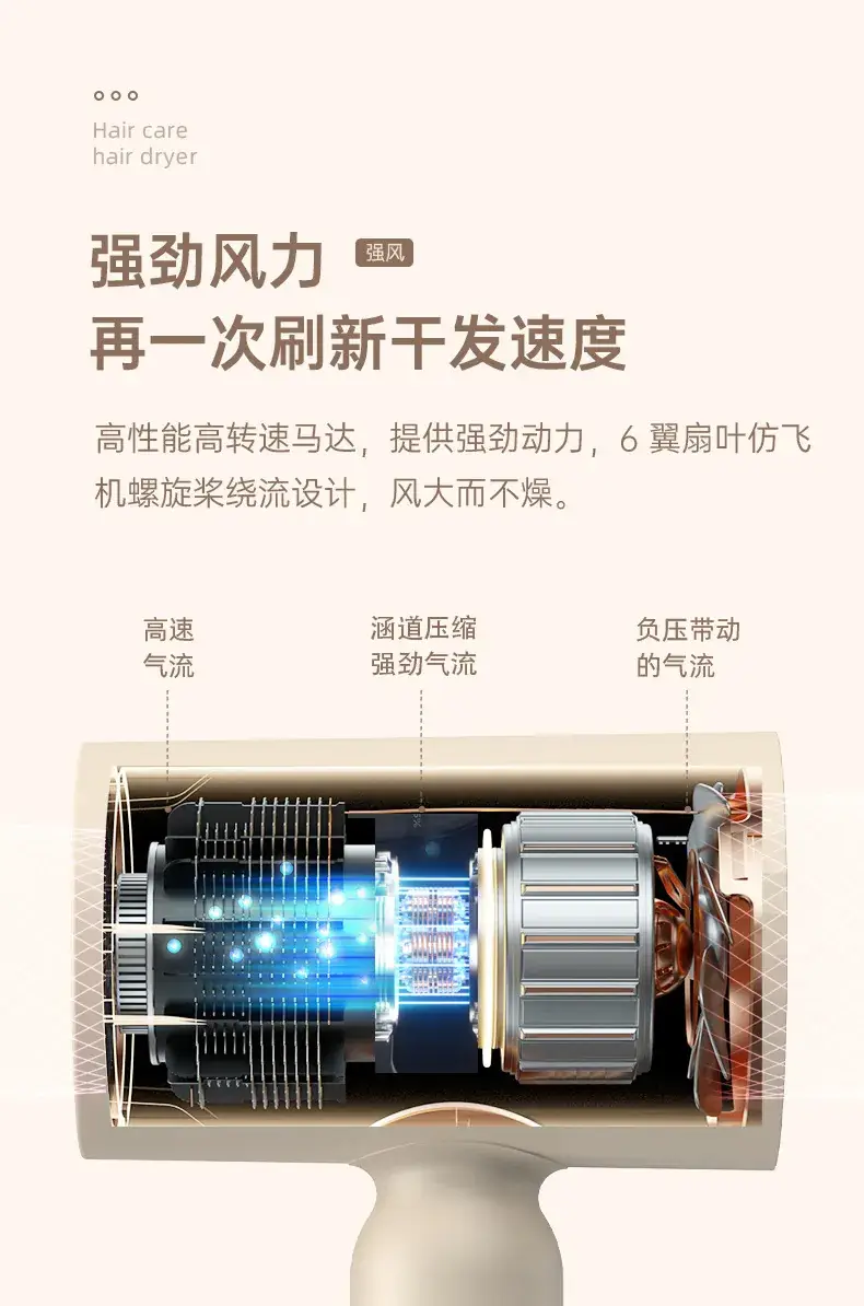 Portable Hair Dryer with Strong Wind & Blue Light — feature 7