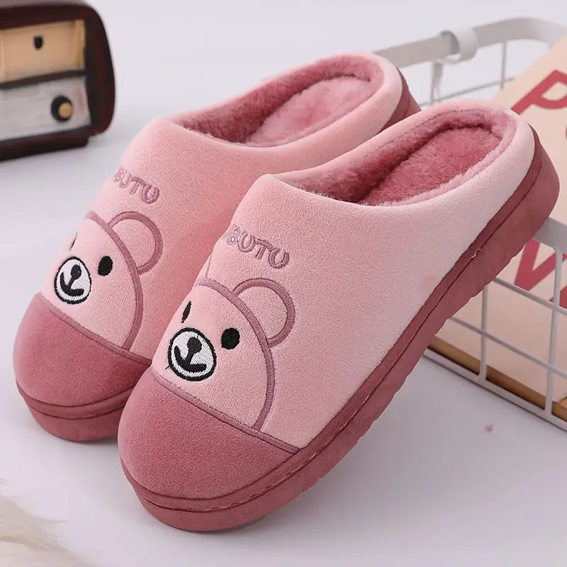2026 Cotton Slippers with a Stepping-On-Feces Sensation, Unisex Winter Indoor Warm Thick-Soled Maternity Couple's Plush Slippers for Home Use in Winter