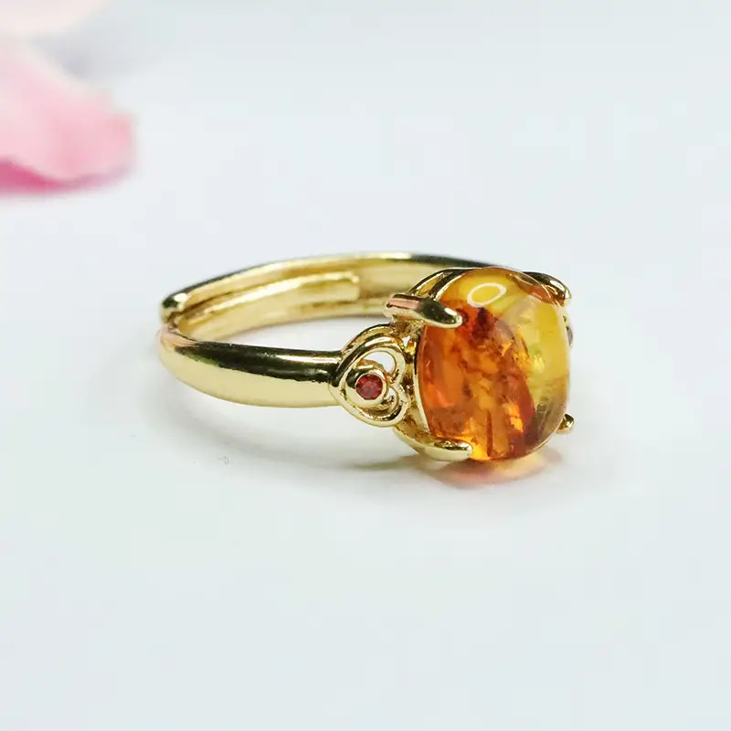 Guan Yu Natural Amber Ring for Women - Image 3