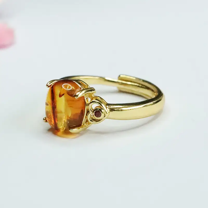 Guan Yu Natural Amber Ring for Women - Image 4