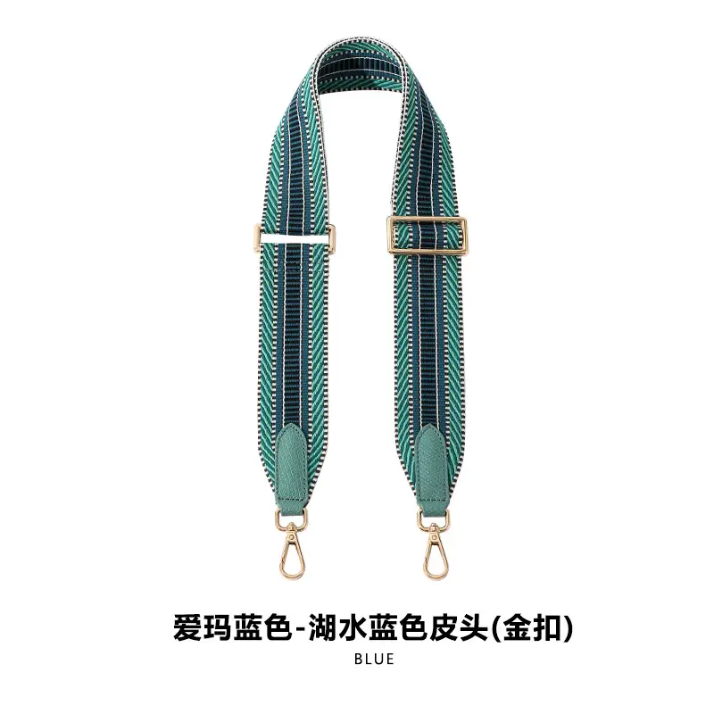 F-81 adjustable 5CM Emma blue/lake blue leather plate buckle gold