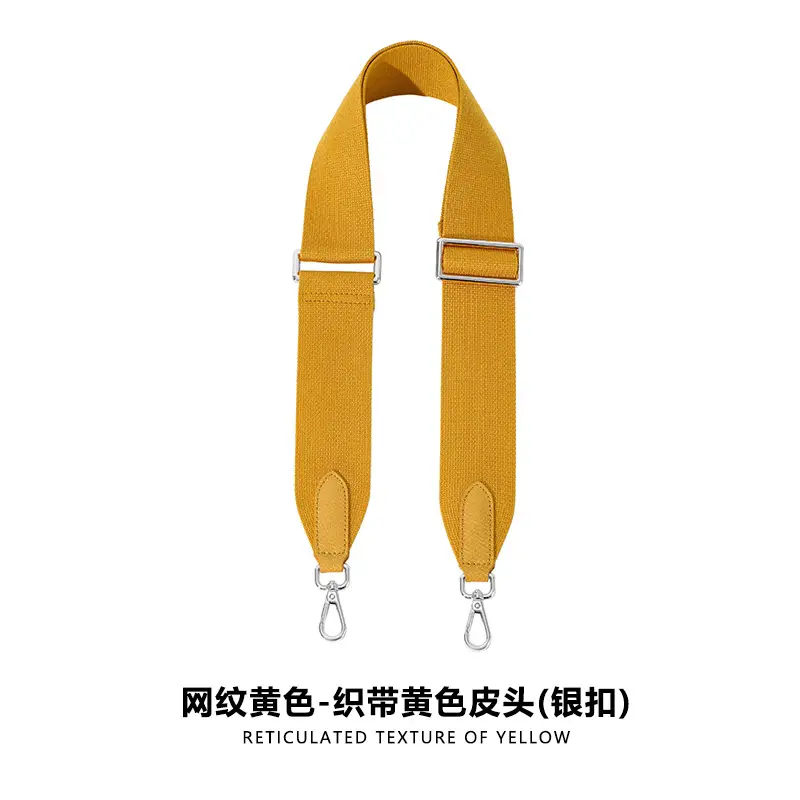 F-81 adjustable 5CM reticulated yellow/webbing yellow leather plate buckle silver