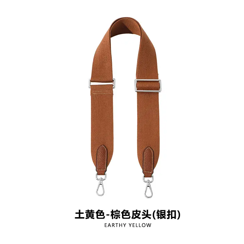 Adjustable F-81 5CM reticulated khaki/brown leather plate buckle silver