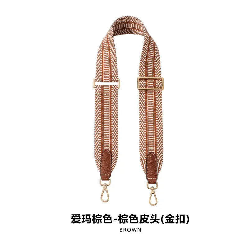 F-81 adjustable 5CM Emma brown/brown leather plate buckle gold