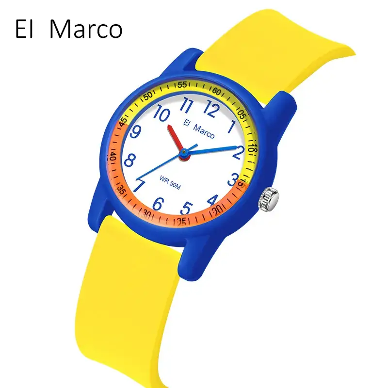 EI Marco Blue Yellow Elephant Quartz Watch for Kids - Image 28