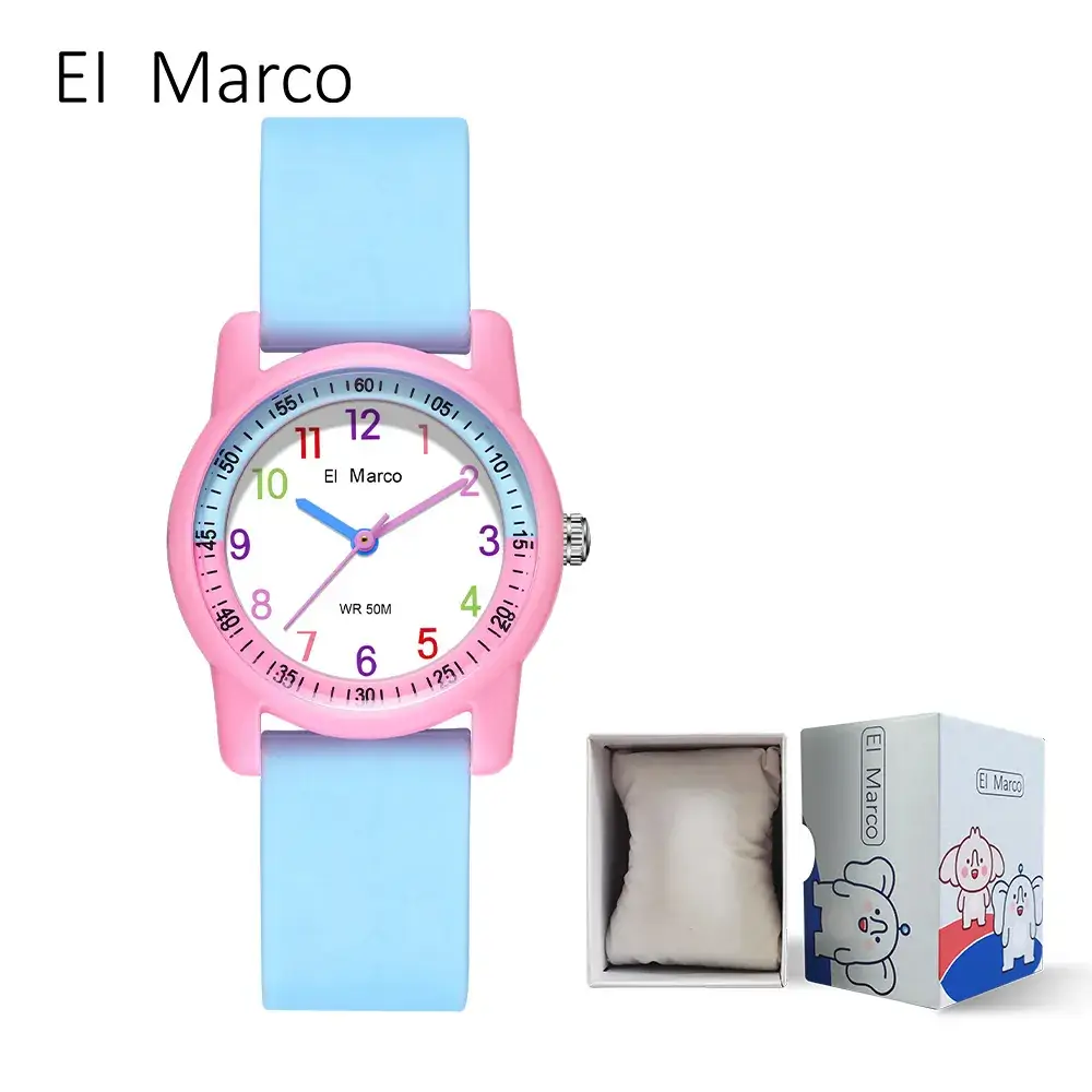EI Marco Blue Yellow Elephant Quartz Watch for Kids - Image 4