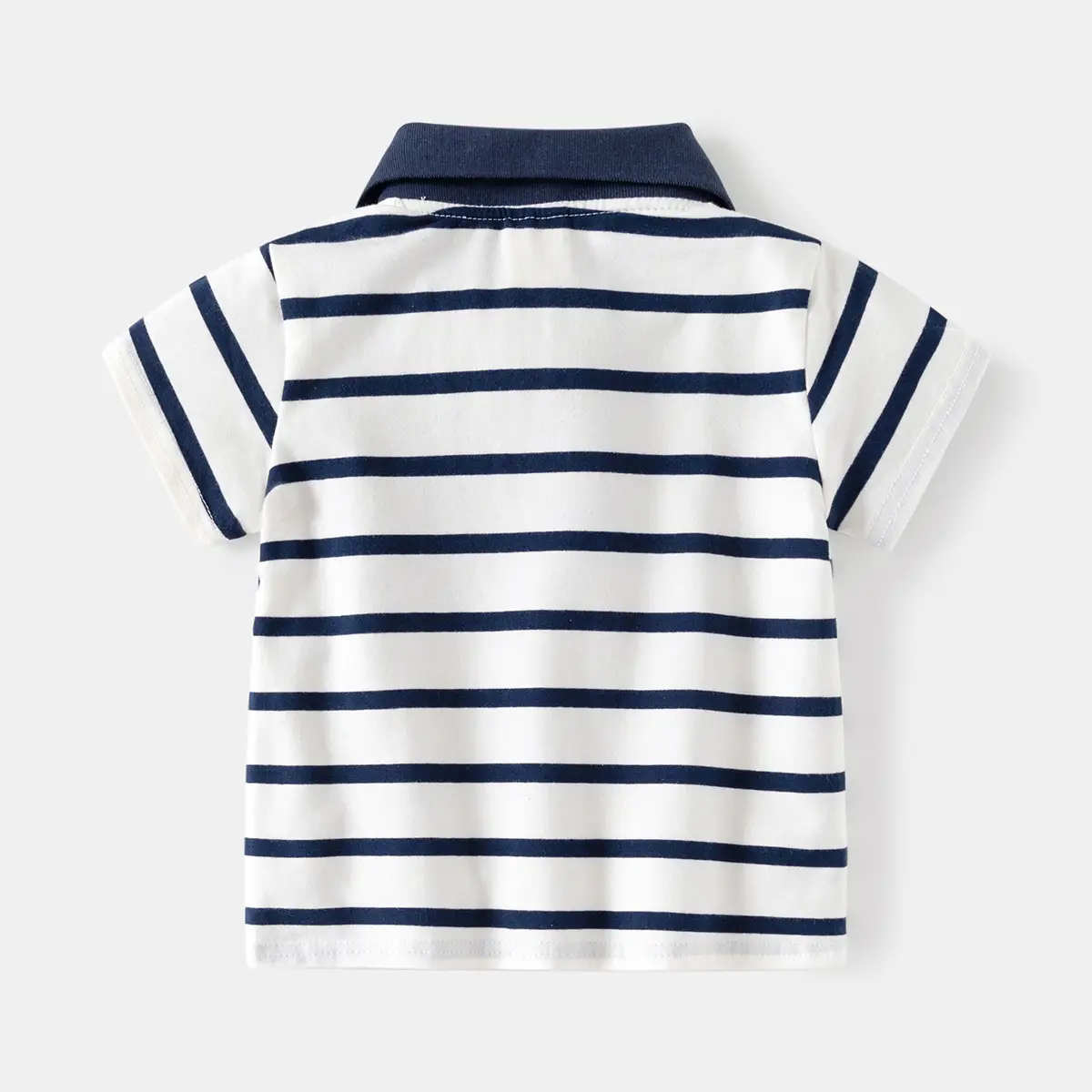 Children Striped Polo Shirt Navy White 2026 - Image 5